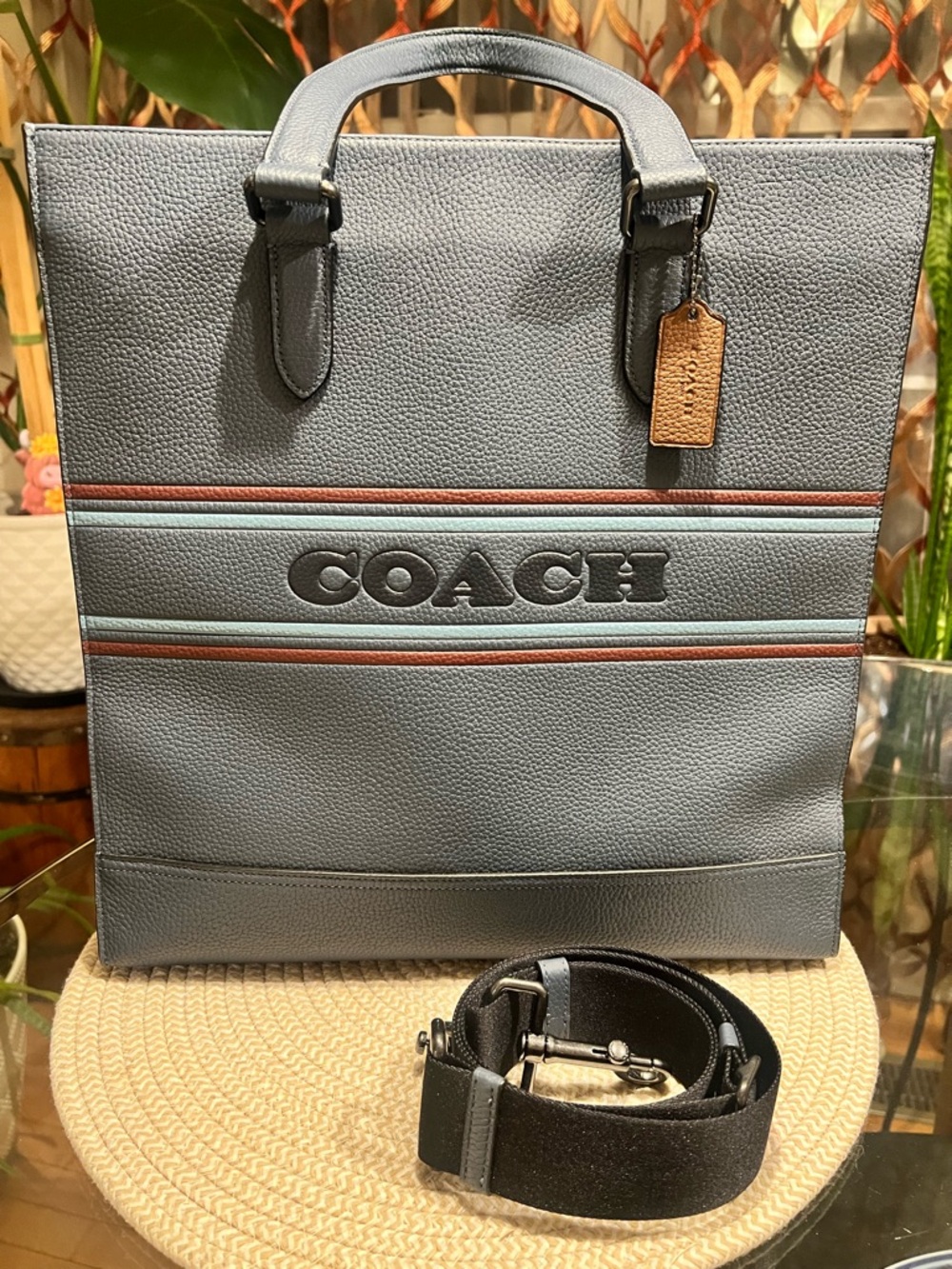 Coach Metropolitan Soft Tote – Varsity Stripe Pebble Leather